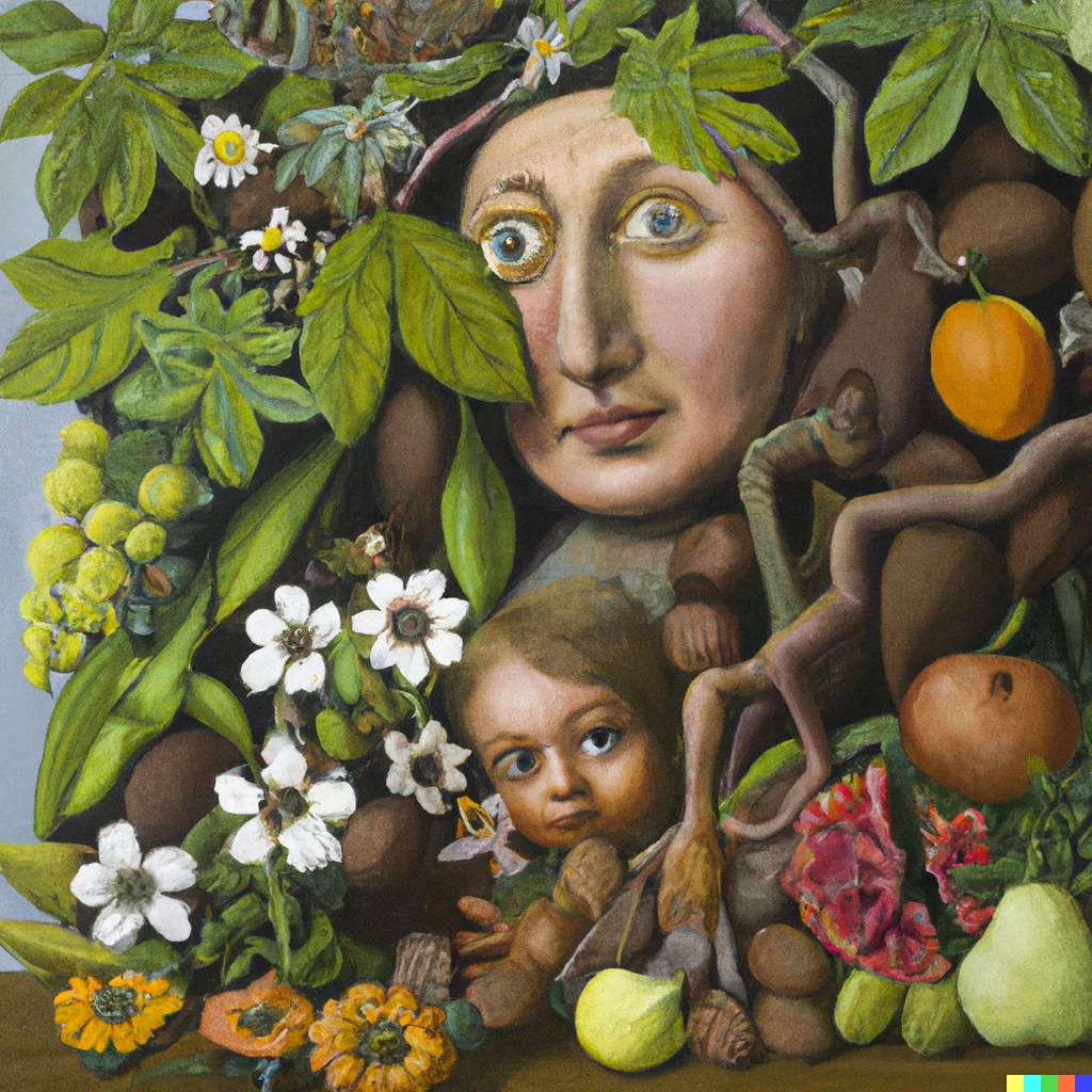 Prompt:  Mother, by Arcimboldo