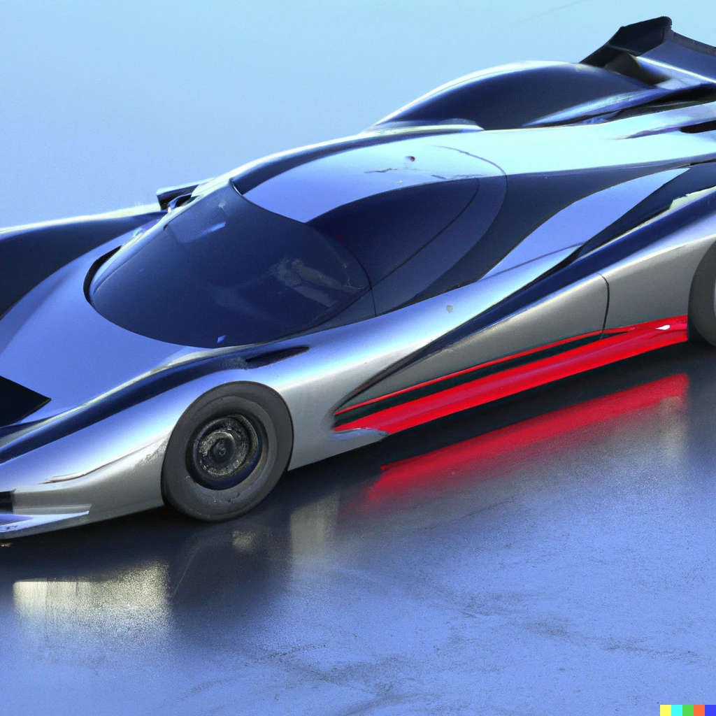 Prompt: A high quality rendering of a modernized and electric De Tomaso P72