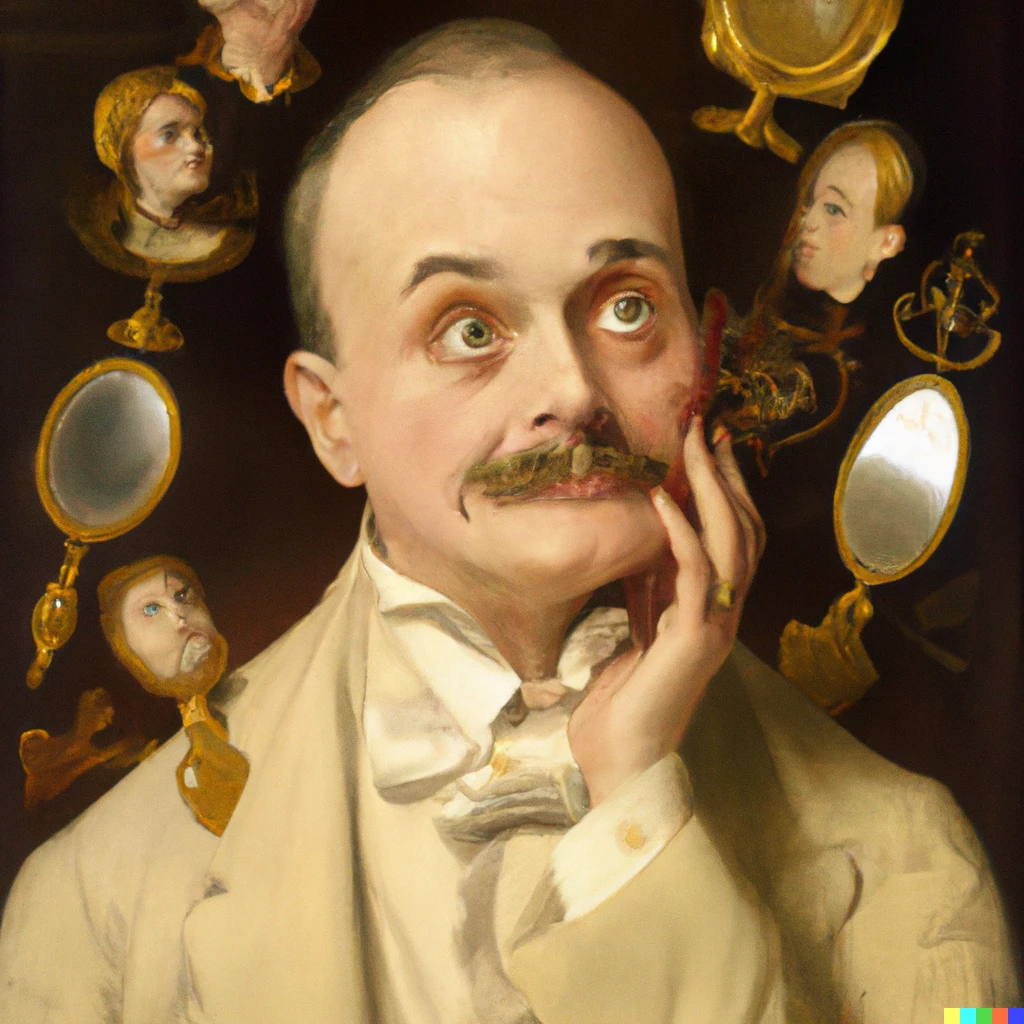Prompt: I have many faces, oil painting by J.C. Leyendecker