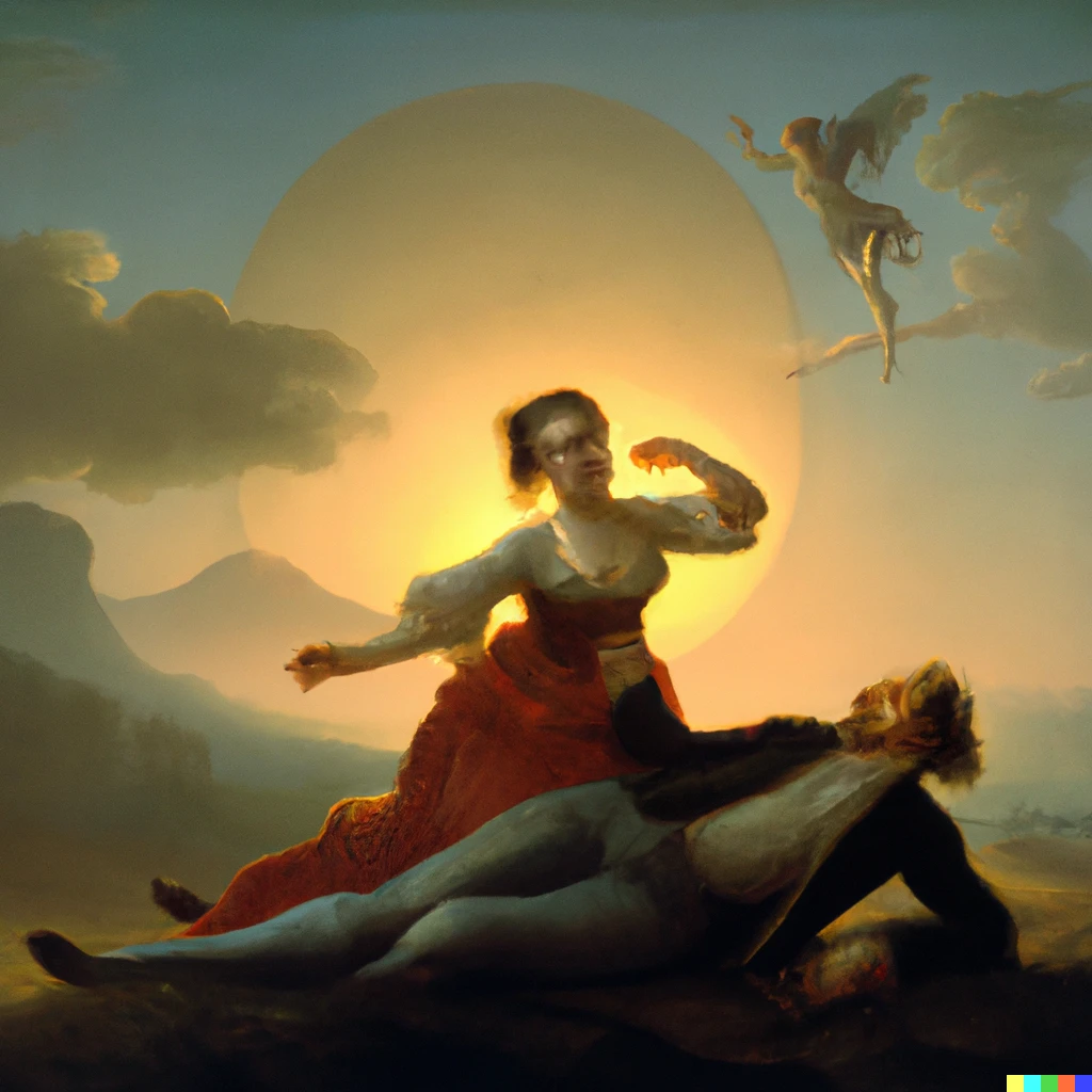 Prompt: Good Morning by Jacques-Louis David