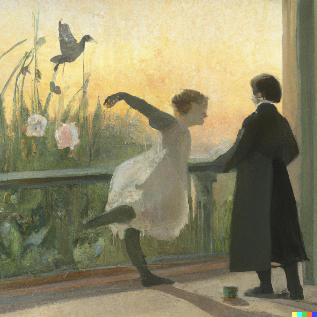 Prompt: Good Morning by Edgar Degas