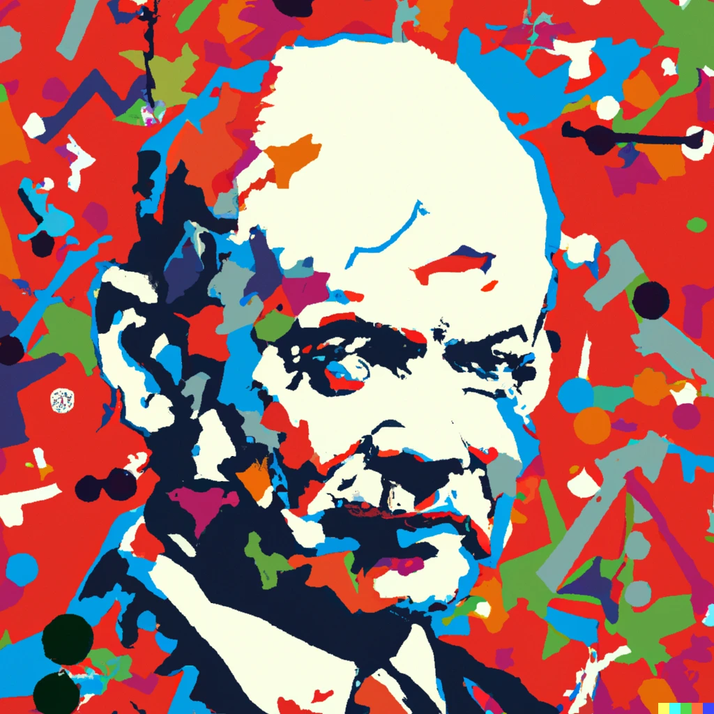 Prompt:  Vladimir Lenin in the Style of Jackson Pollock