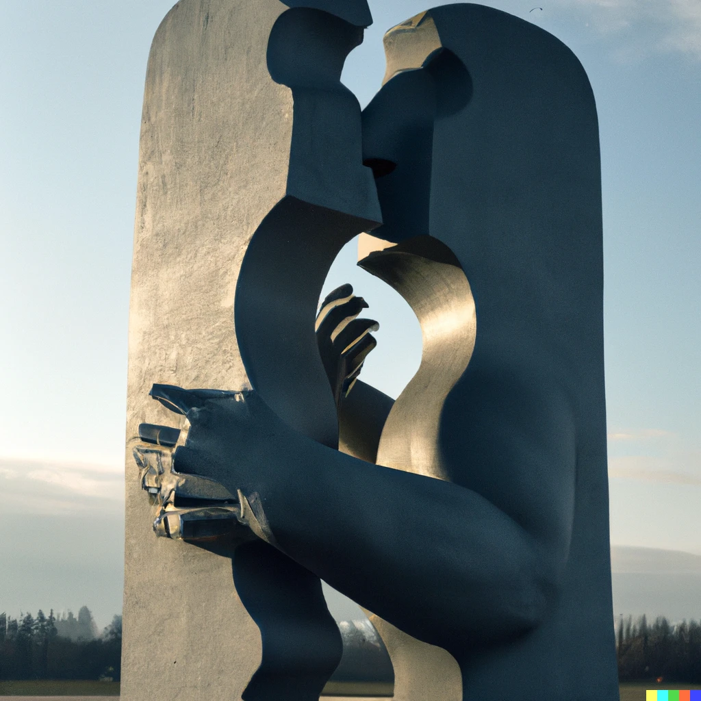Prompt: Good morning, as statue by Alexander Archipenko