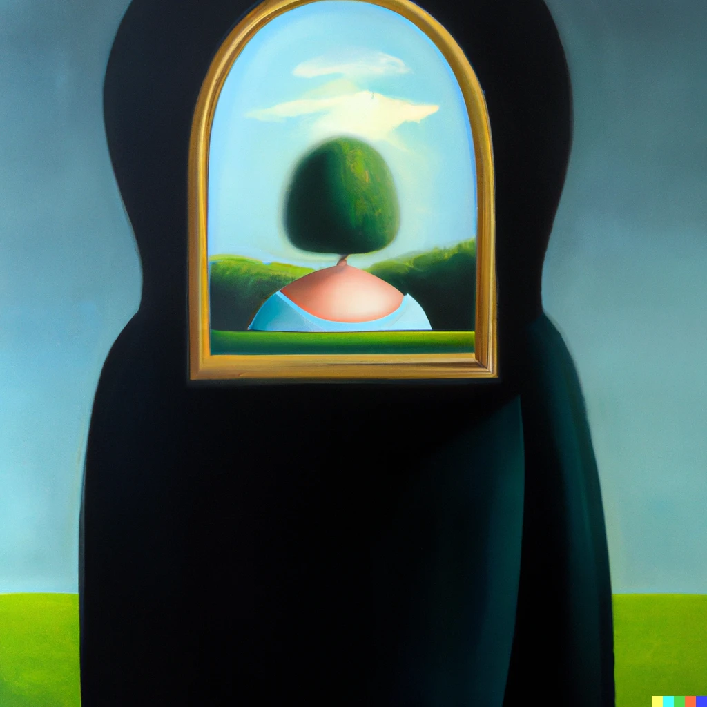 Prompt:  Mother, oil painting, by Magritte
