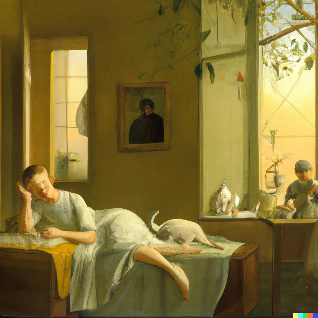Prompt: Good morning, by Balthus
