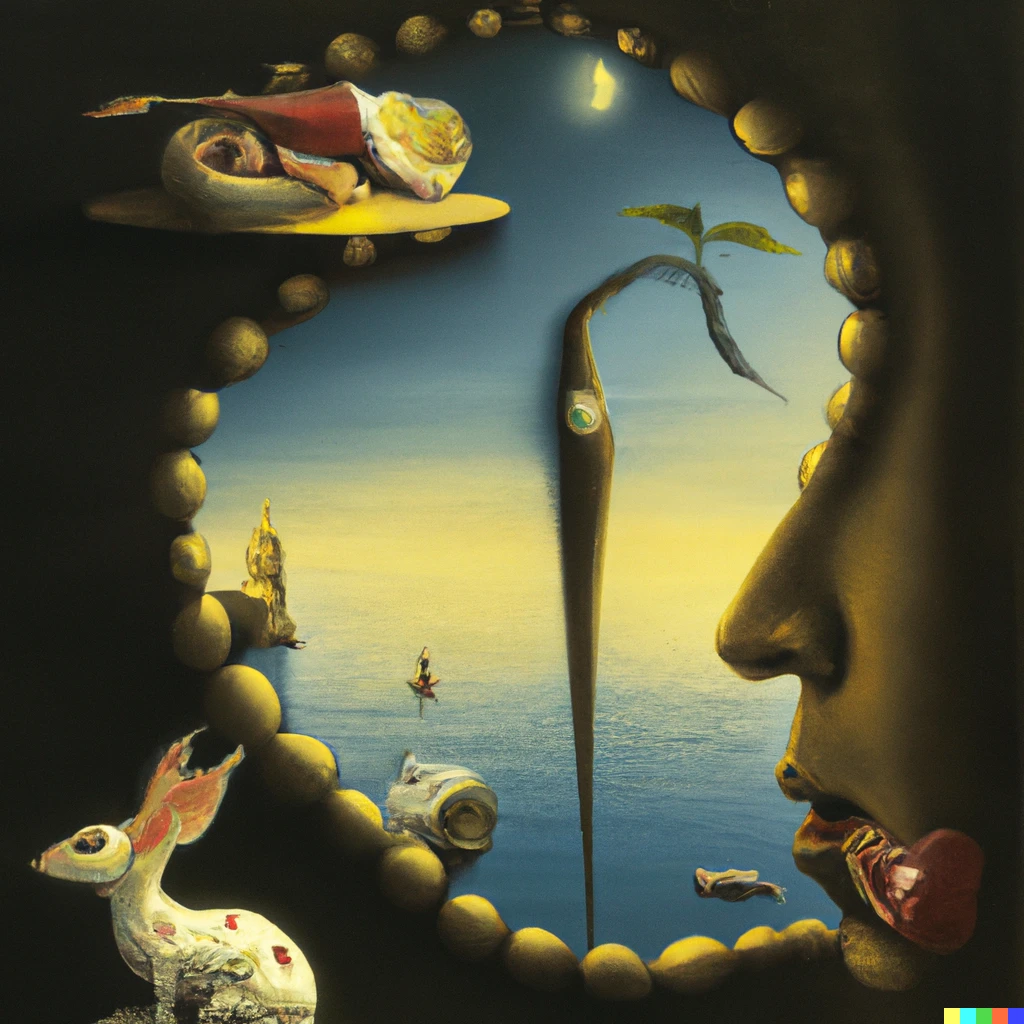Prompt: Remembrance of the nostalgia, surrealist painting by Dalí.