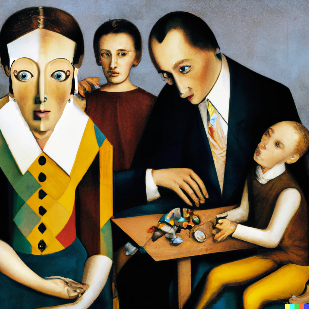 Prompt: A sunday Family, by Dalí