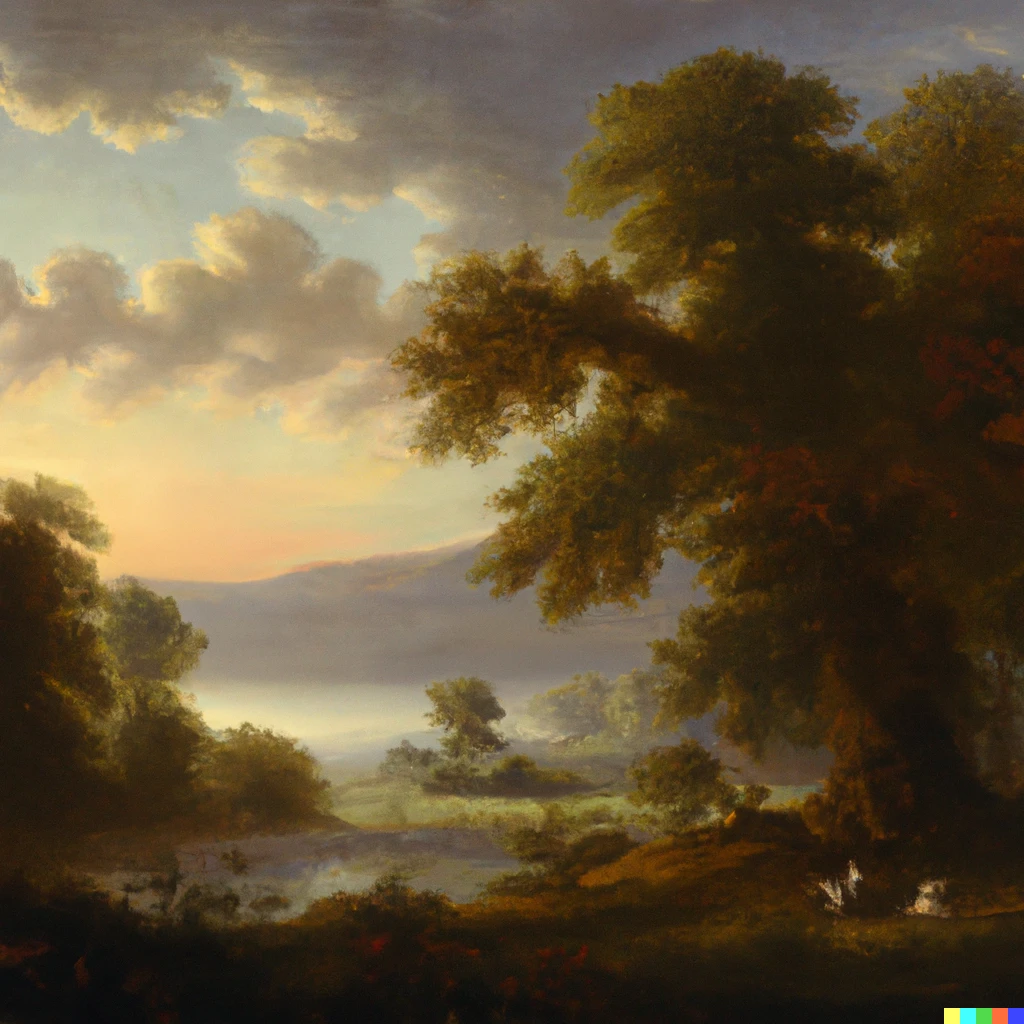 Prompt: Good morning, by Albert Bierstadt