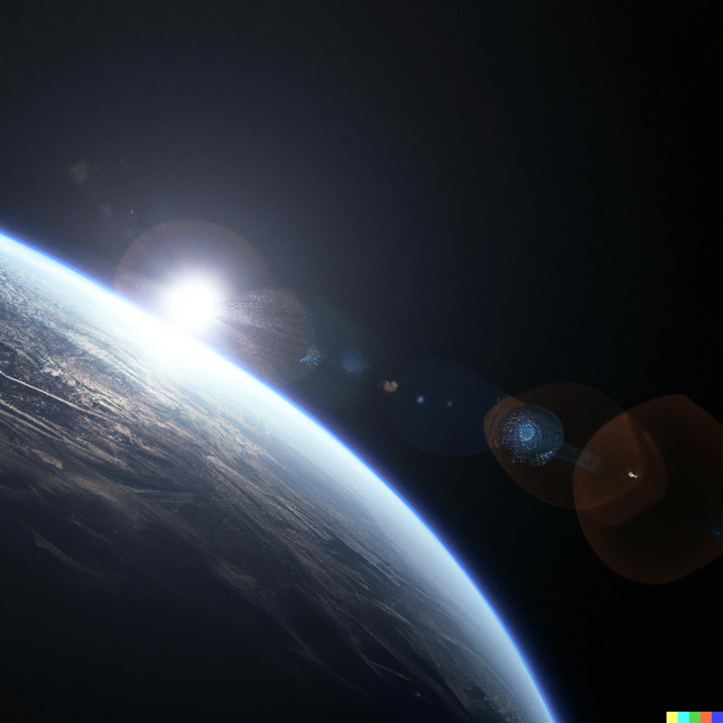 Prompt: A sunrise from space