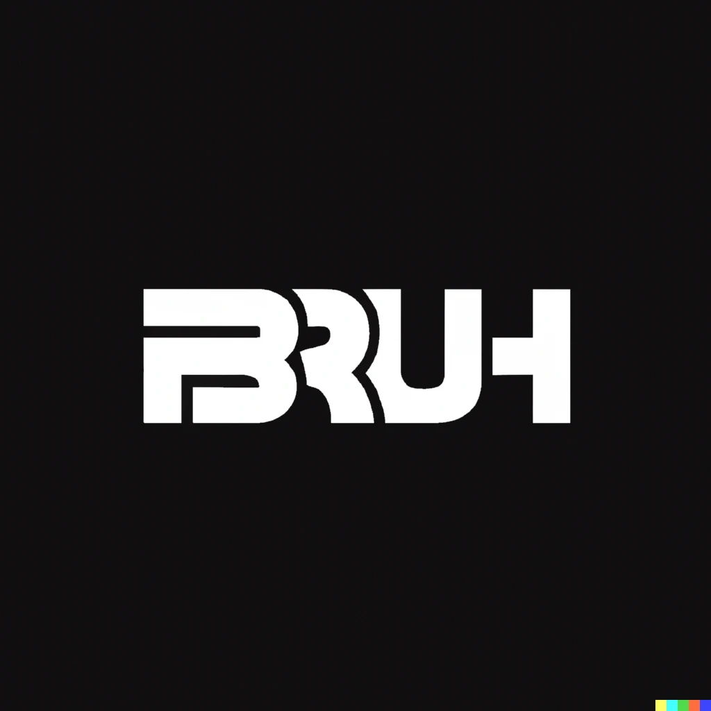 Just × DALL·E 2 | High-end premium modern logo of the letters BRUH ...