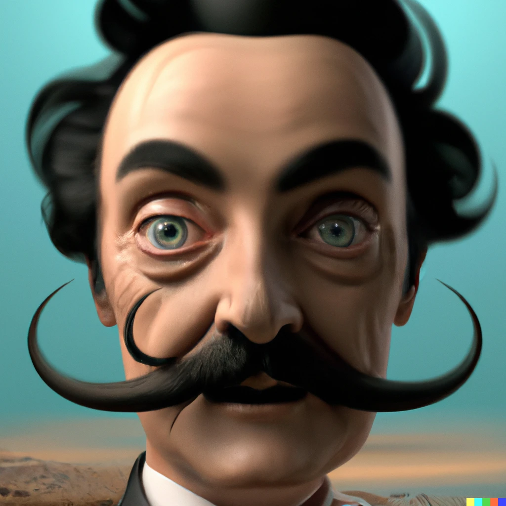 Prompt: retrato 3D de Salvador Dali