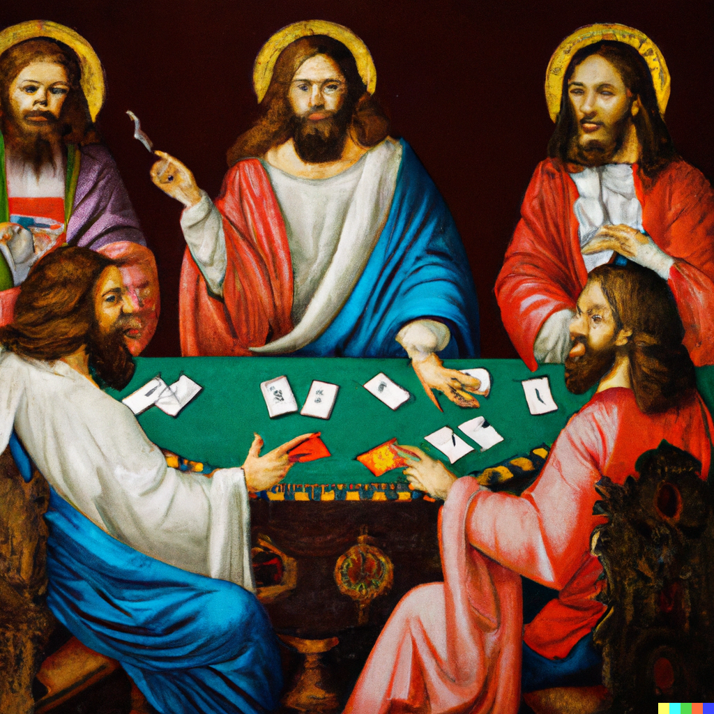 Ignasi × DALL·E | painting of The Twelve Apostles and Jesus Christ ...