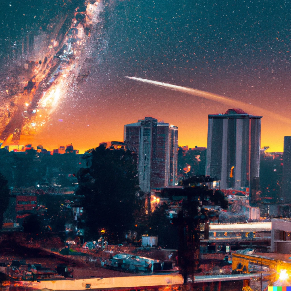 Prompt: a photo of space ships over kampala city