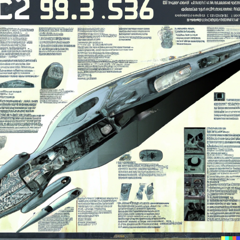 Prompt: A detailed color cutaway illustration of a futuristic  spaceship from the year 2038 in the style of the science fiction magazine art from the 1930s, with different parts of the spaceship labeled and numbered and a numbered list of what | 746