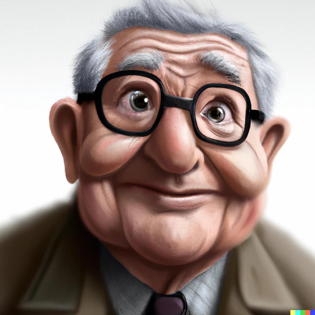 Prompt: A photorealistic portrait of Carl Fredericksen from the Pixar movie "Up", high quality, 4k