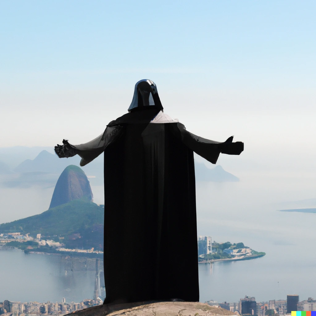 Prompt: Darth Vader as Christ the Redeemer, Rio de Janeiro