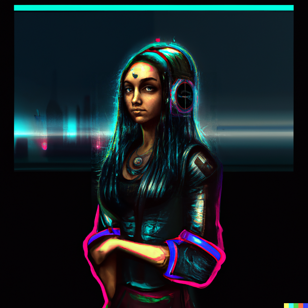 DALLE Cyberpunk Mona Lisa Digital Art