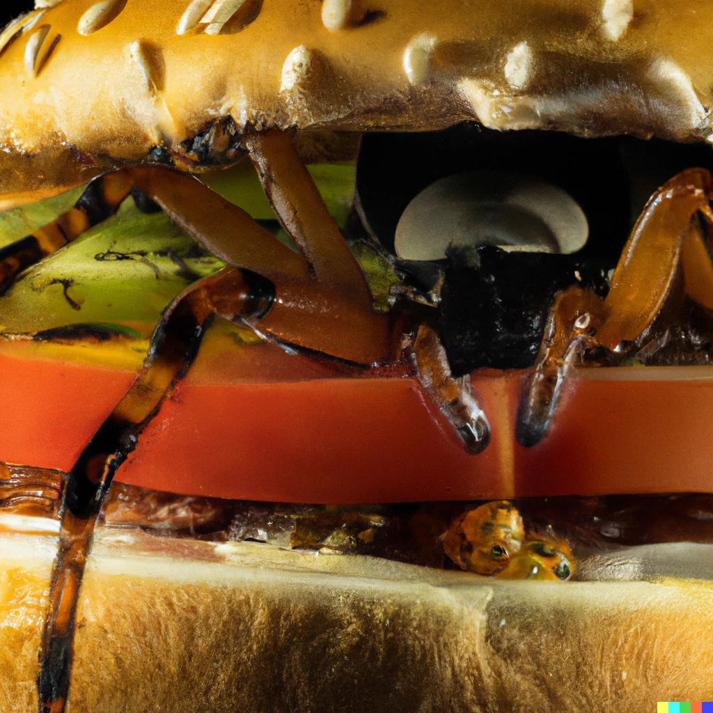 Prompt: Spider in a cheeseburger, photorealistic, 4k, studio lighting, extremly detailed
