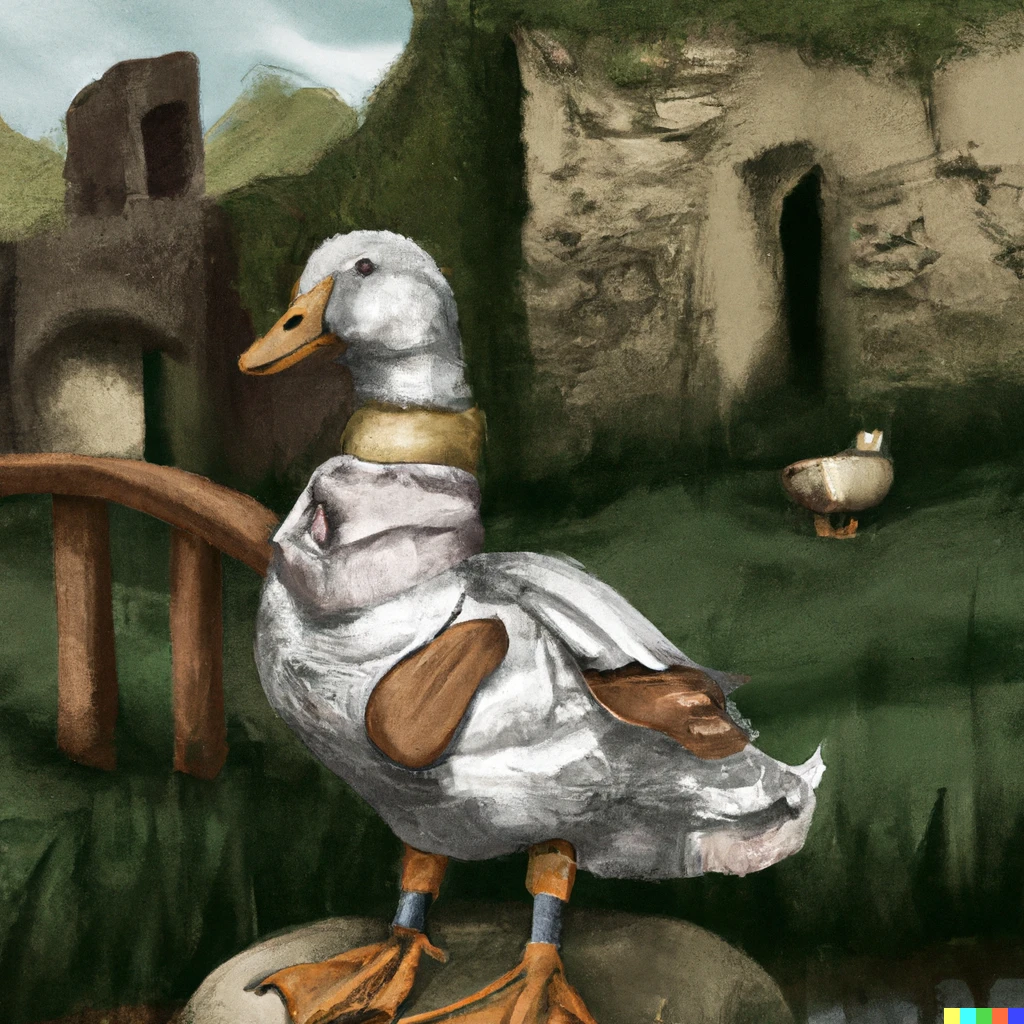 Prompt: medieval duck that lives in a village, 4k digital art