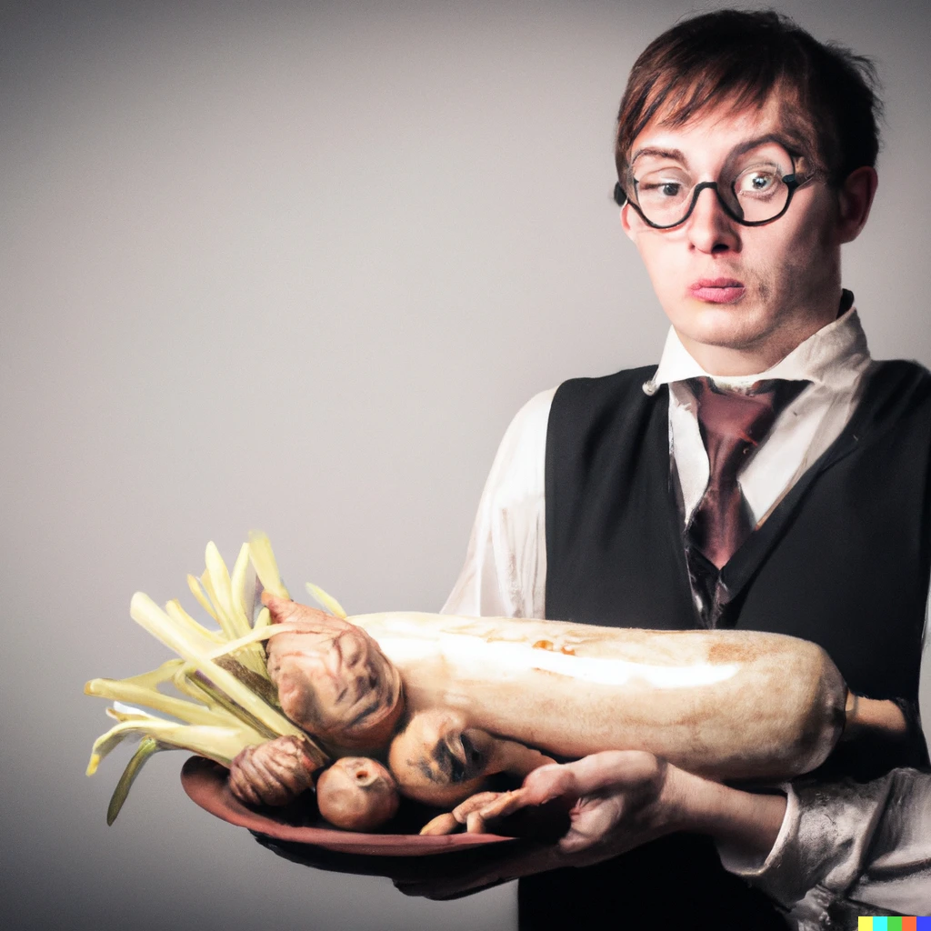 Prompt: harry potter has ordered too many parsnips