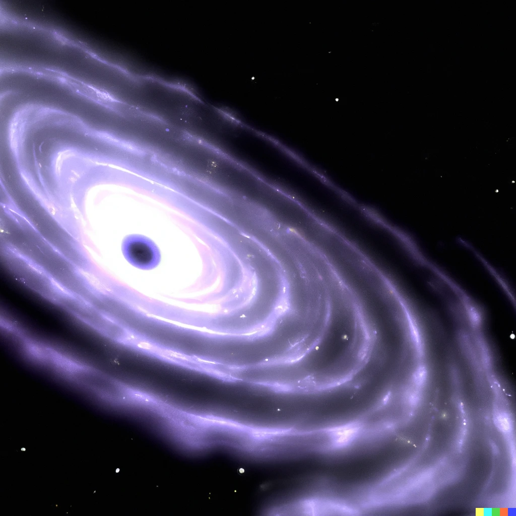 Prompt: A 3D render of an electric spiral Galaxy  looking blobbish.