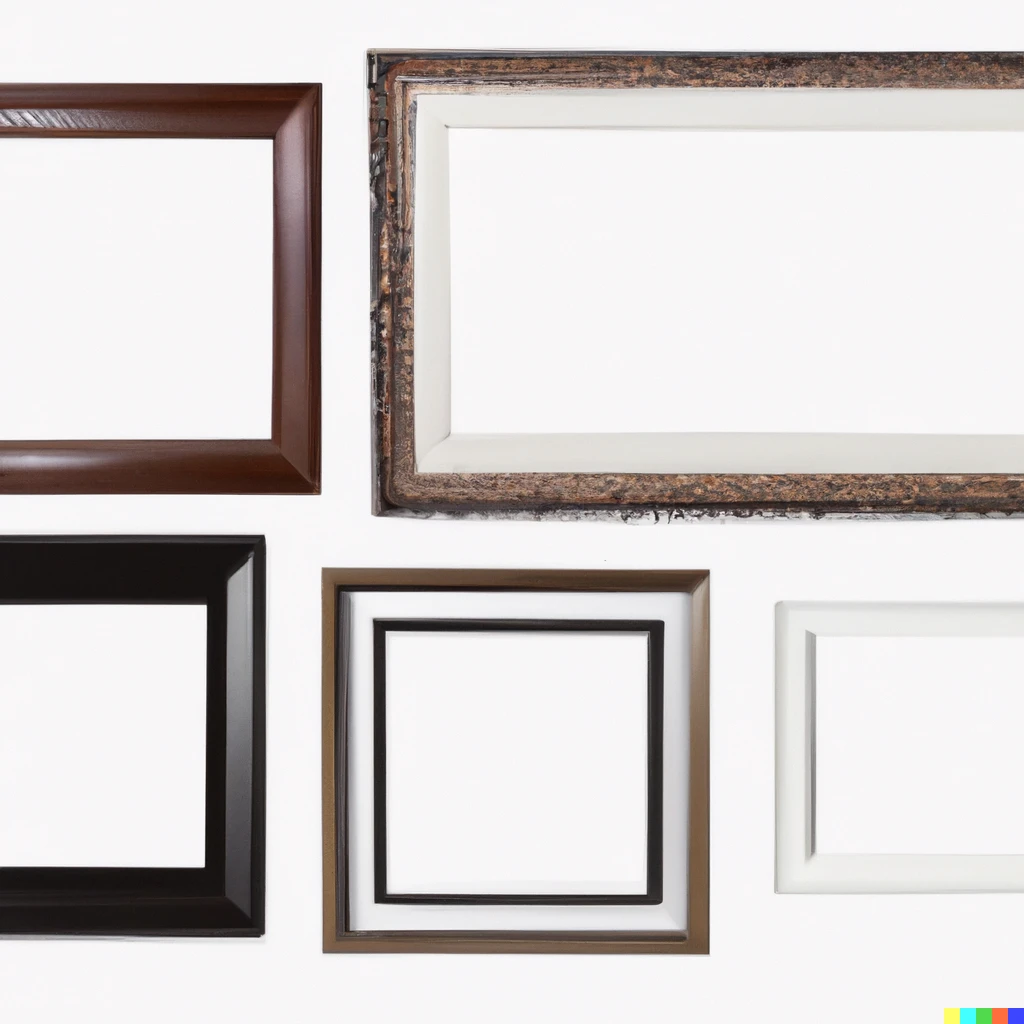 Prompt: picture frame for 4 Dalle images