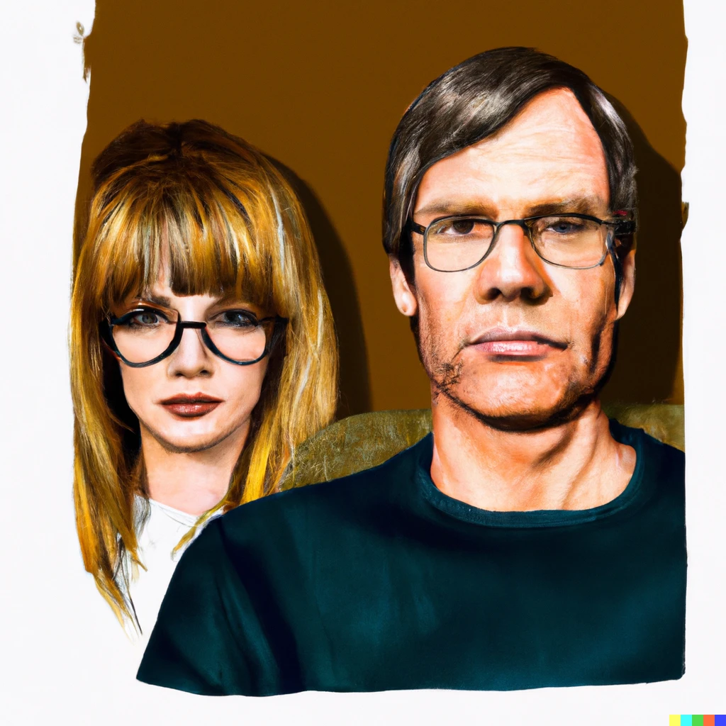 Photorealistic jeffrey Dahmer with a Woman