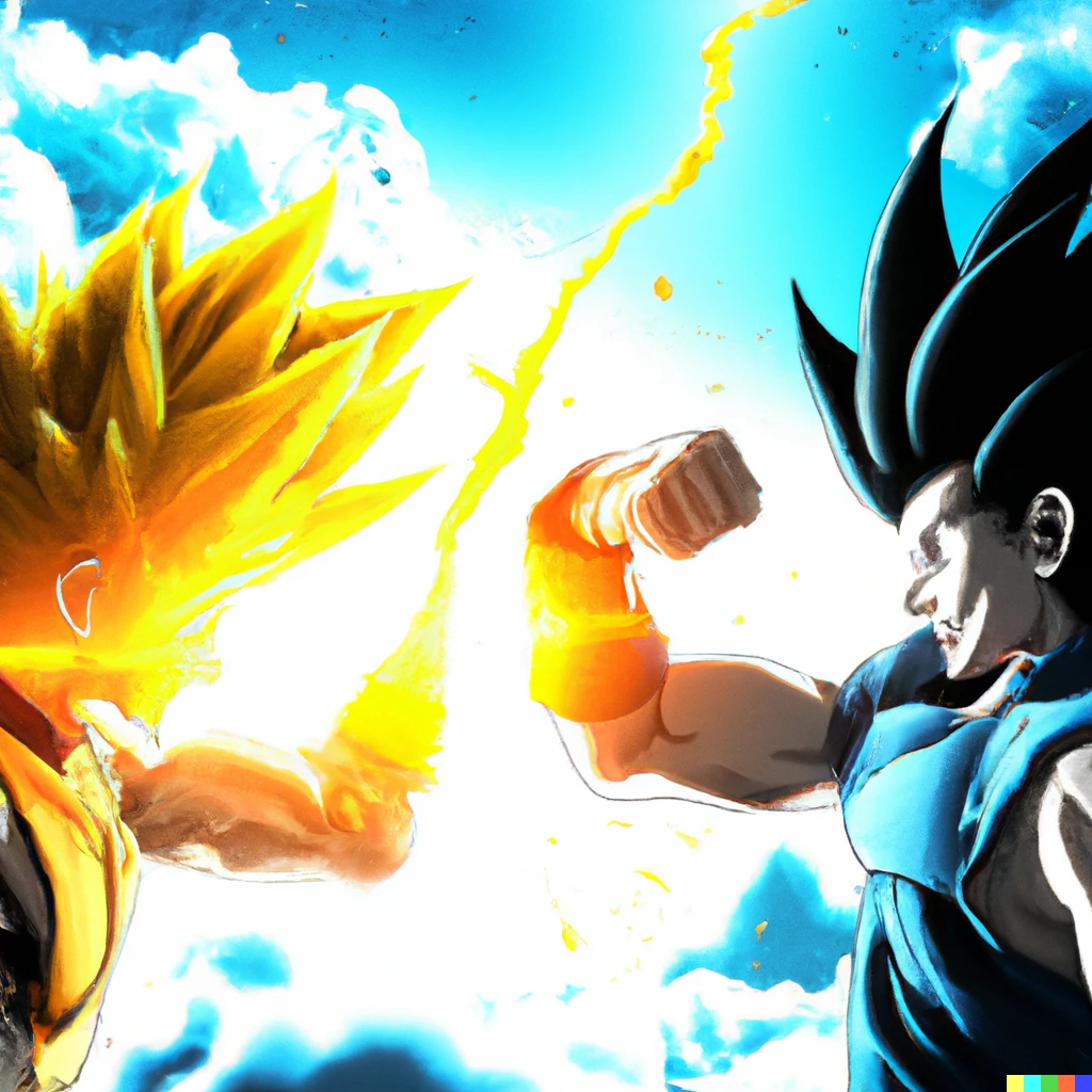 Super Saiyan Goku Fighting Against Sasuke Uchiha | Artificial Design