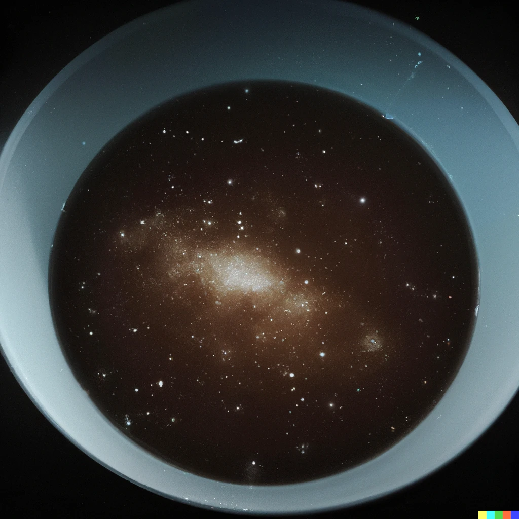 Prompt: Milky-way galaxy that is in a bowl of soup