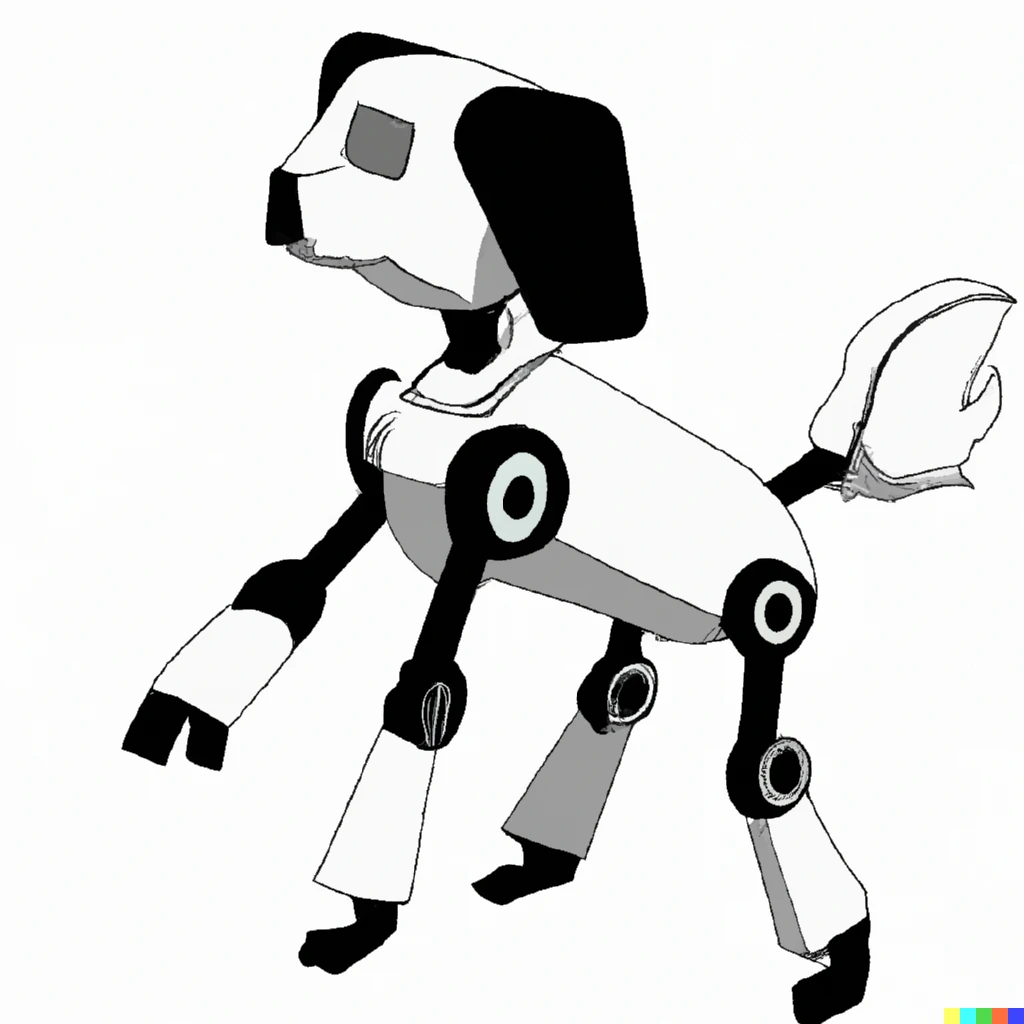 Prompt: A six legged robot dog