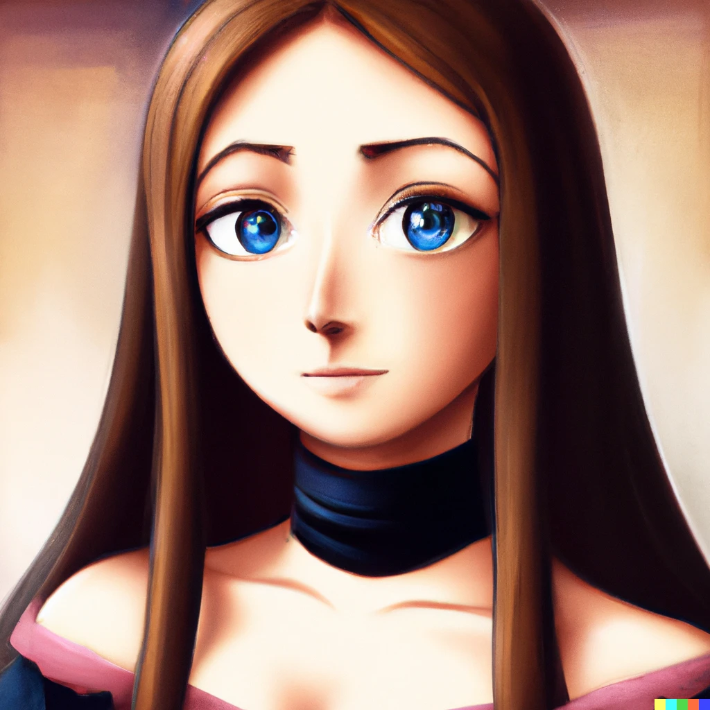 Prompt: Mona Lisa in anime style