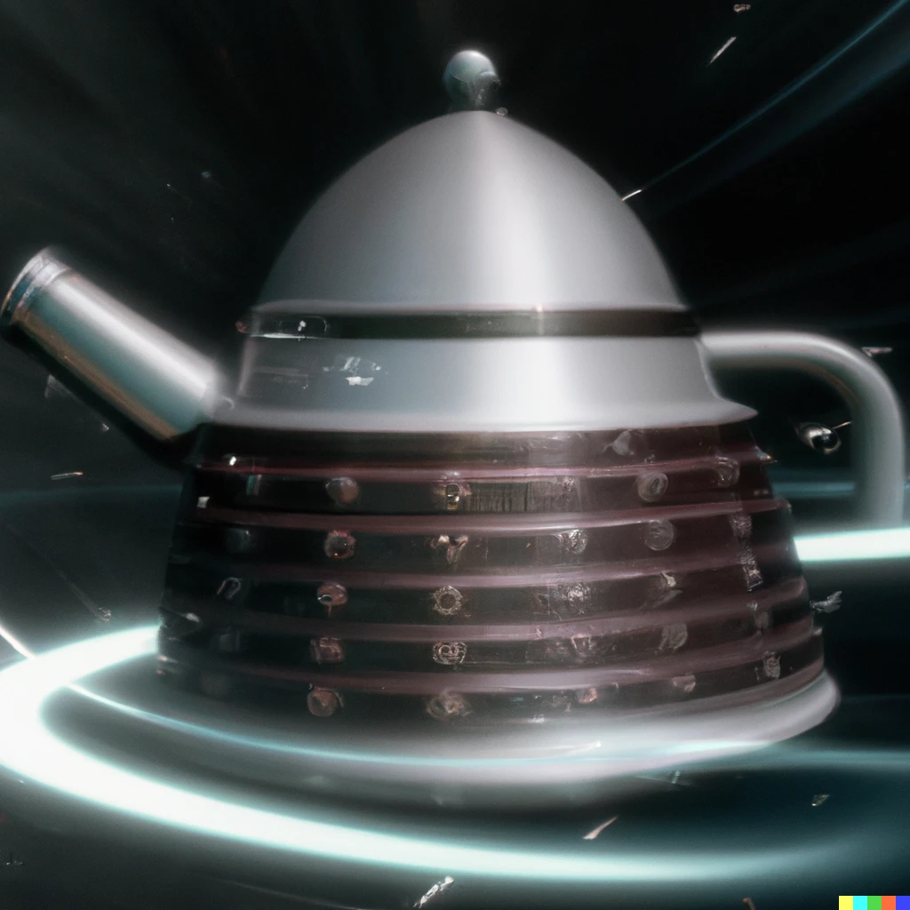 Prompt: Bredemeijer teapot going to warp in Star Trek: Discovery