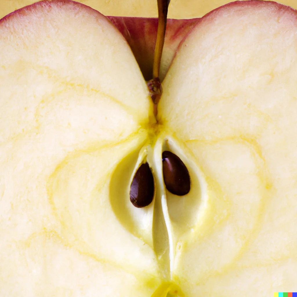 Prompt: cross section of a red apple