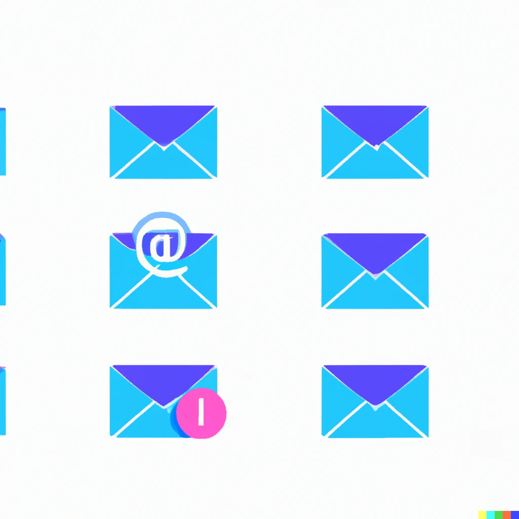 Prompt: an icon pack with icons for email and save