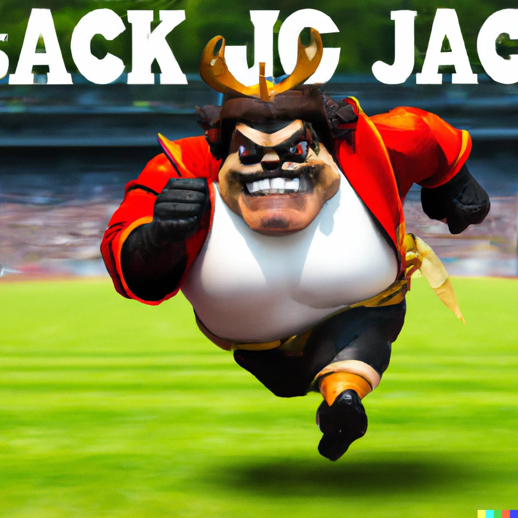 Prompt: Jack Black as Bowser running 100 m HD