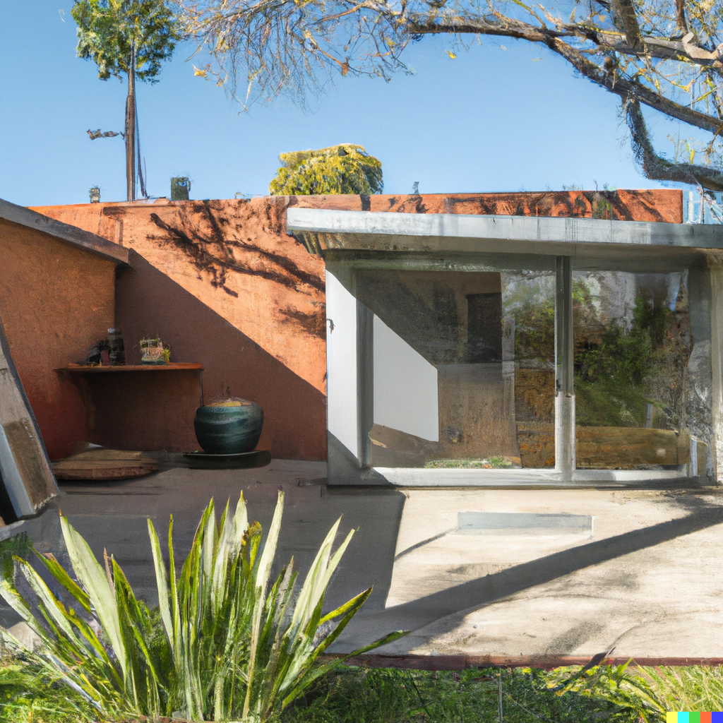 DALL·E | A modernist casita (auxiliary dwelling unit/ADU) in the lush ...