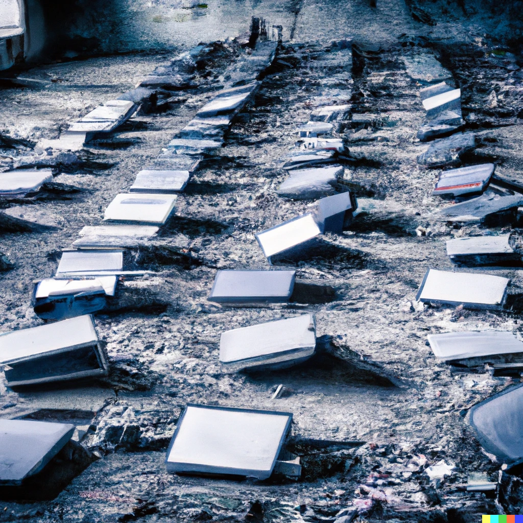 Prompt: Orphanage for abandoned laptops