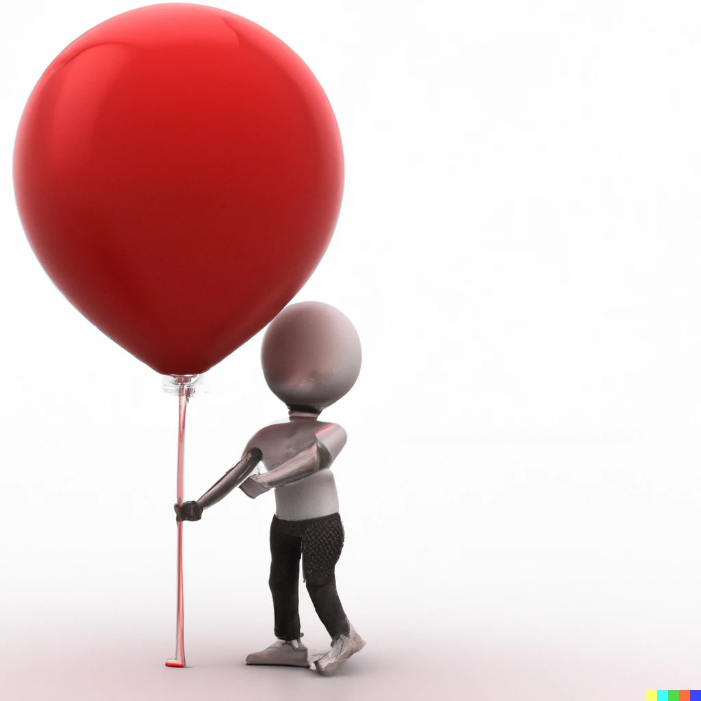 Prompt: The man with the red balloon