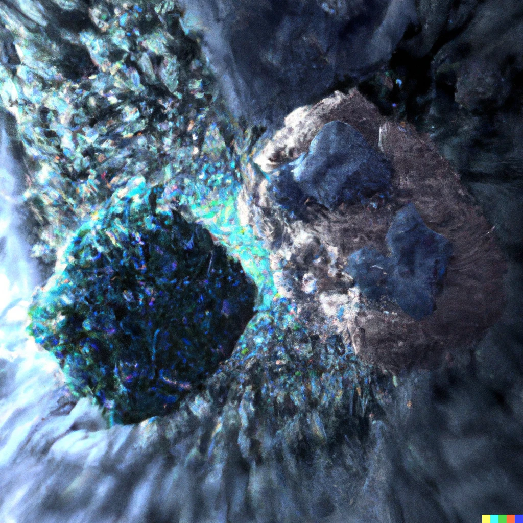 Prompt: Neutrino-neutrino collision electron microscope image, 3d render
