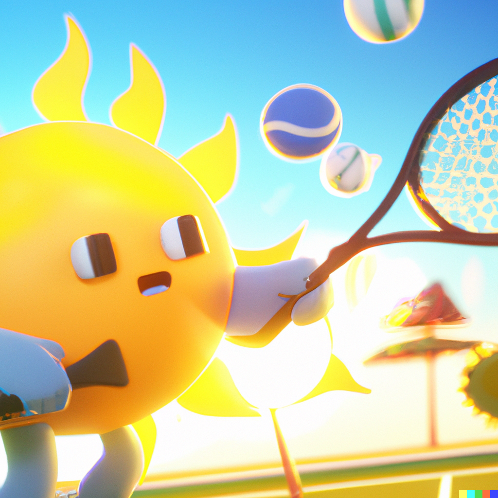 Jacob × DALL·E | A 3d rendering of a cute adorable sun character ...