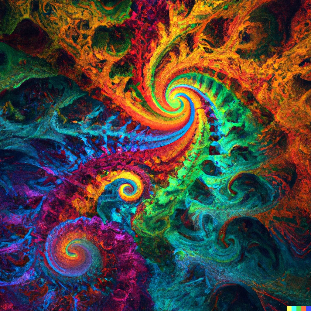 Prompt: A massive very-high-resolution image of an intricate fractal composed of every hue of the visible spectrum of color, digital art