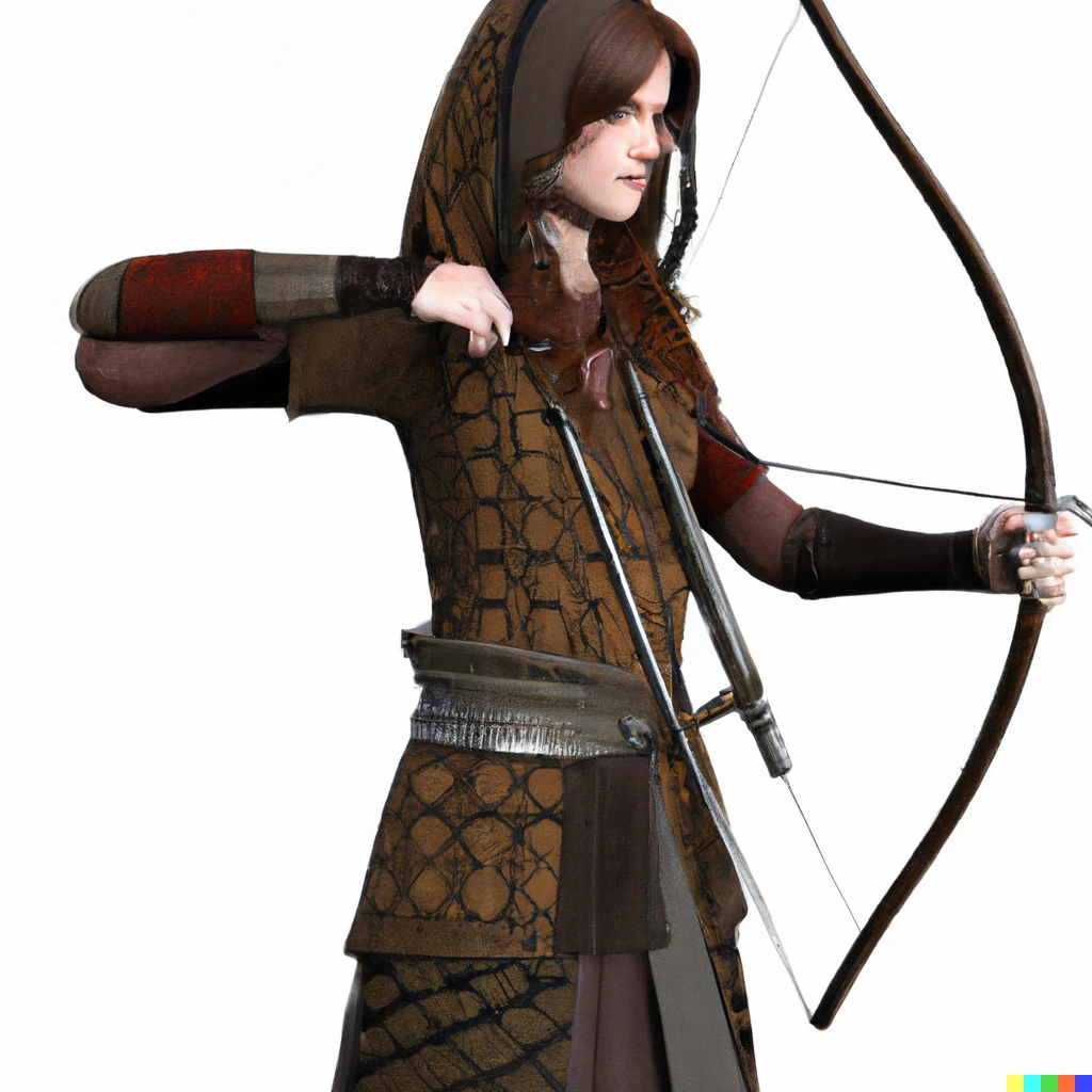 Prompt: Fantasy medieval archer, 3D render