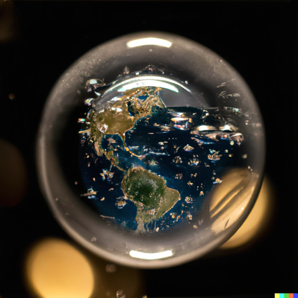Prompt: photo of Earth inside a water bubble, bokeh, artstation