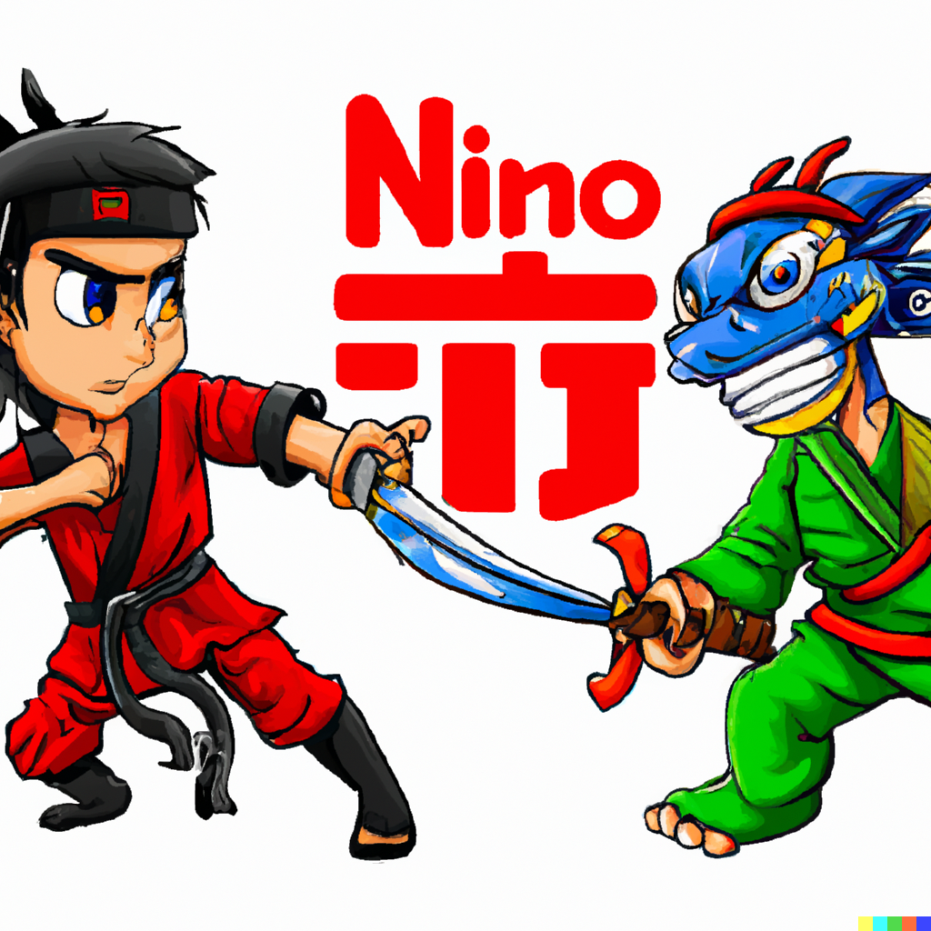 Patrick × DALL·E | Shinobi vs. Dragon Ninja