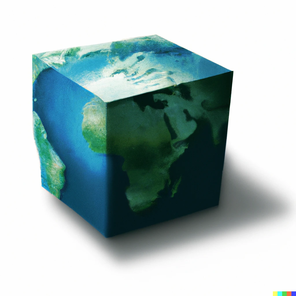 Prompt: the Earth if it was a cube