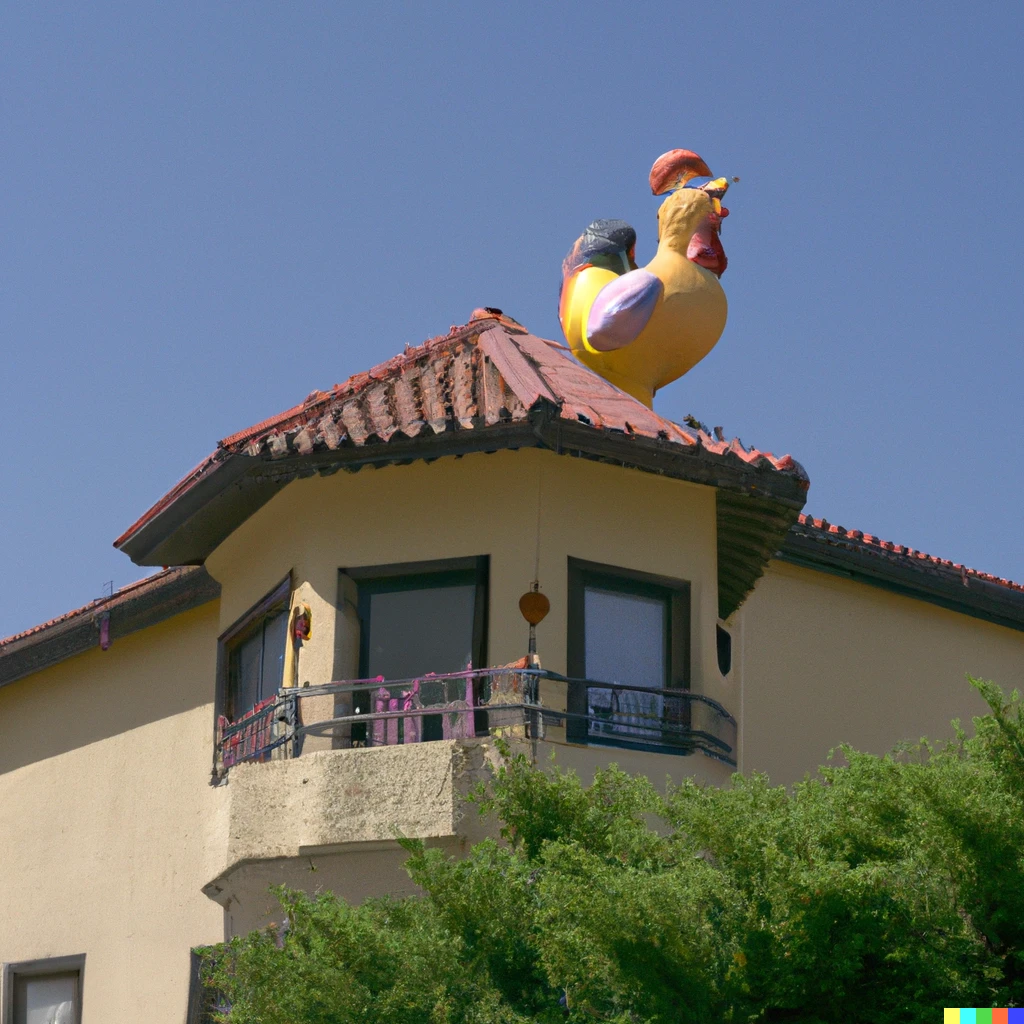Prompt: A mansion in the shape of a chicken