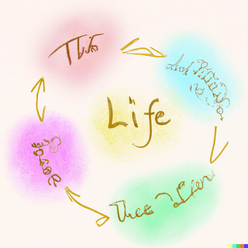 Prompt: The laws of life, illustration in pastel colors