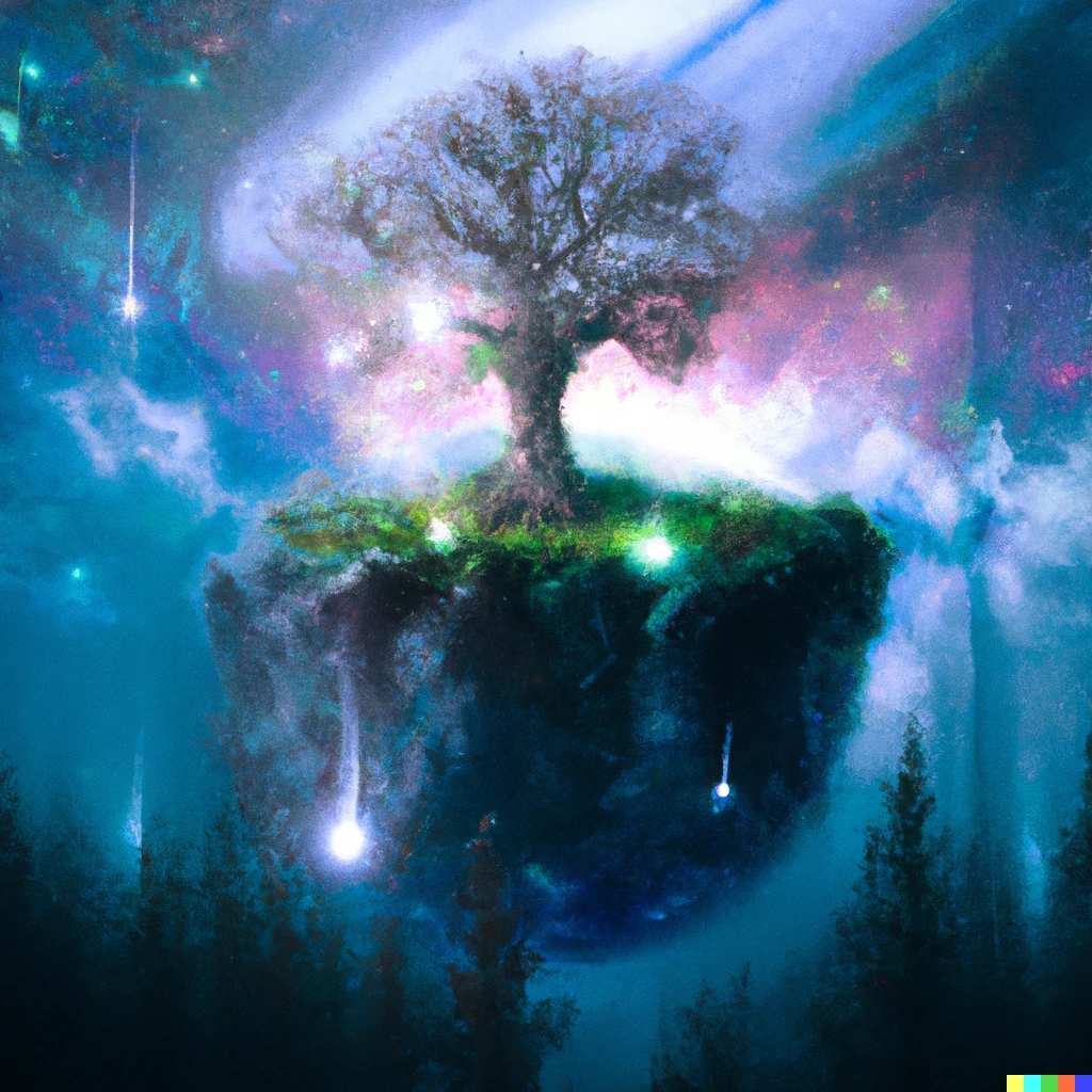 Prompt: The world tree encompassing the universe, digital art