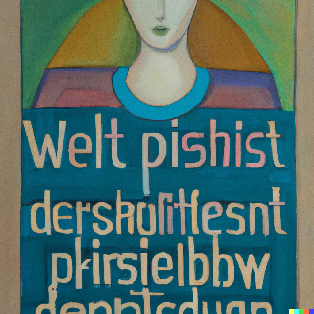 Prompt: a painting interpreting "(1) Human dignity shall be inviolable. To respect and protect it shall be the duty of all state authority. " west german postmodernism