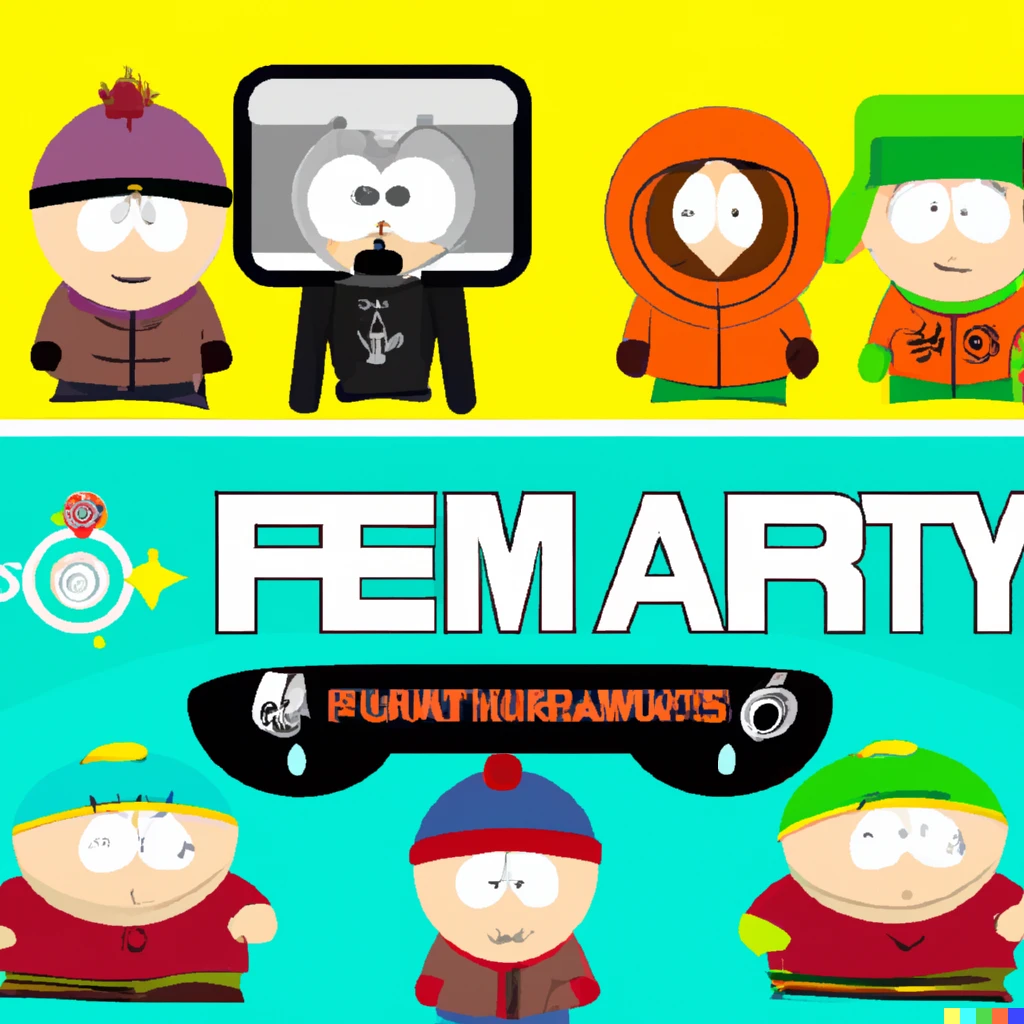 Prompt: south park characters in futurama